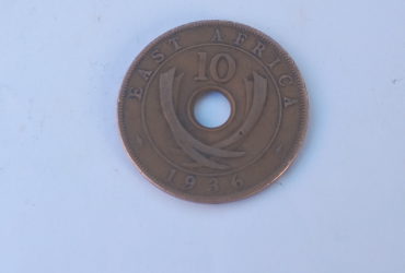 1936 Ten cent British east Africa coin