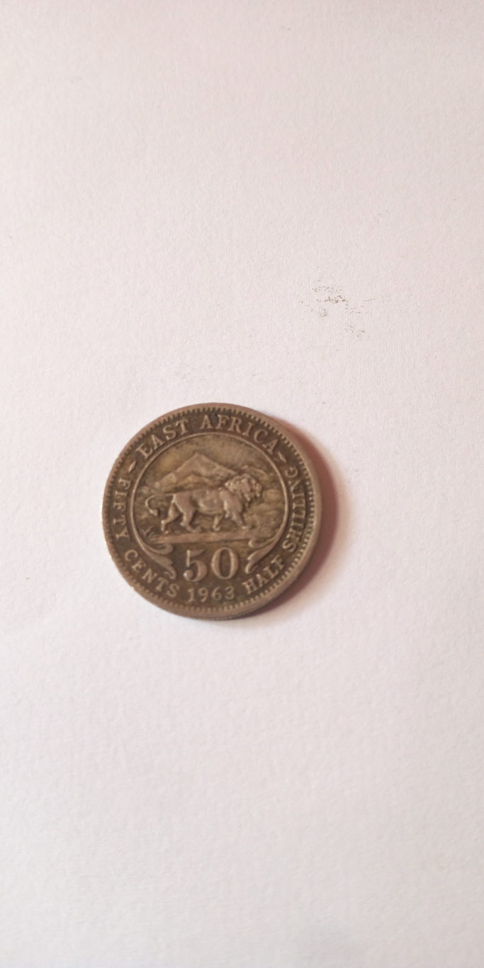 1963 FIFTY CENTS HALF SHILLING, EAST AFRICA COLONIAL COIN