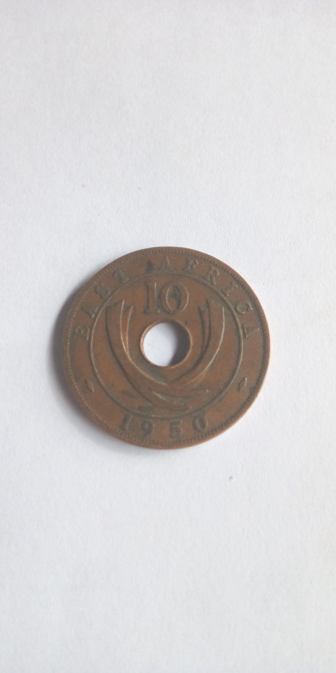 British east africa colonial coin 1950 ten cent