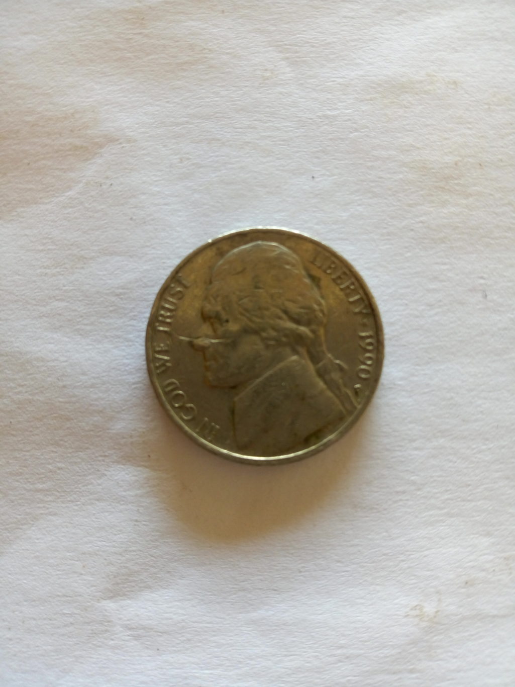 1990_ united states of America 5 cents