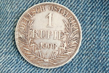 1908 german east africa 1 rupie , silver