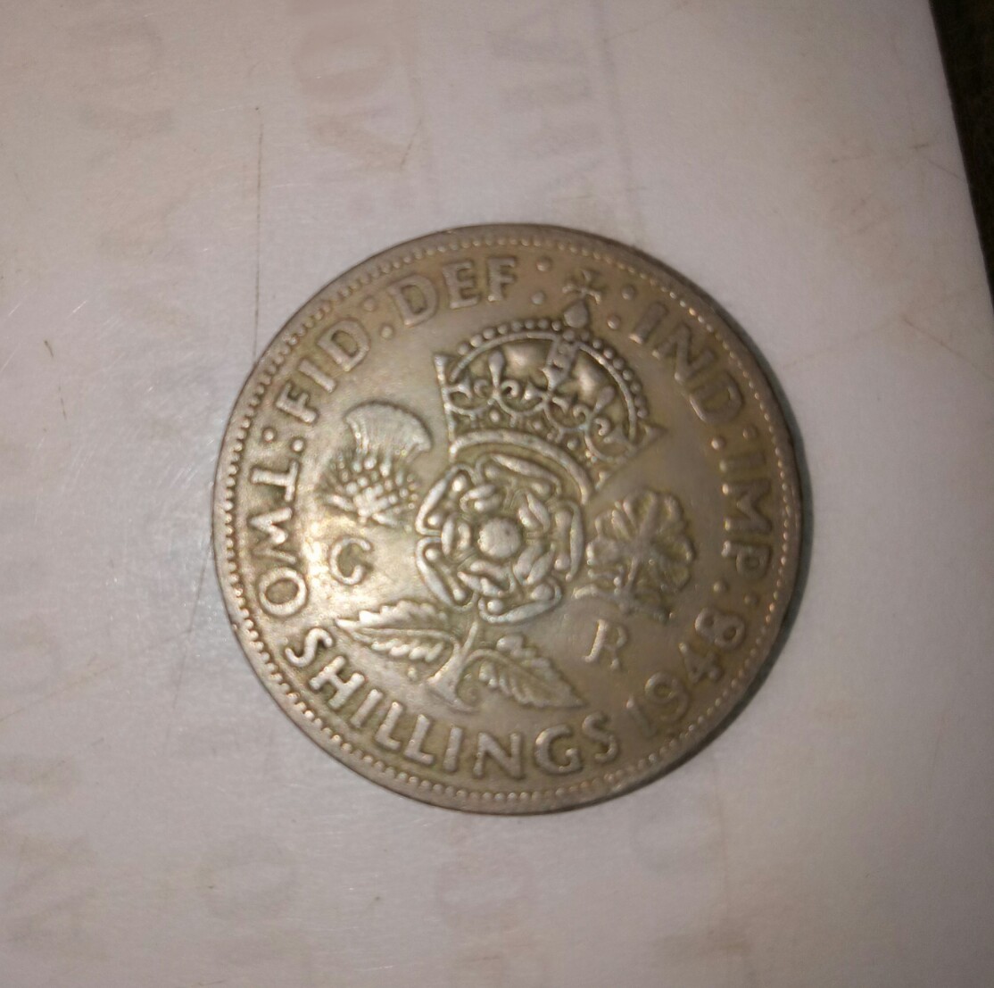 two shilling 1948 georgivs.vi.d:g:br